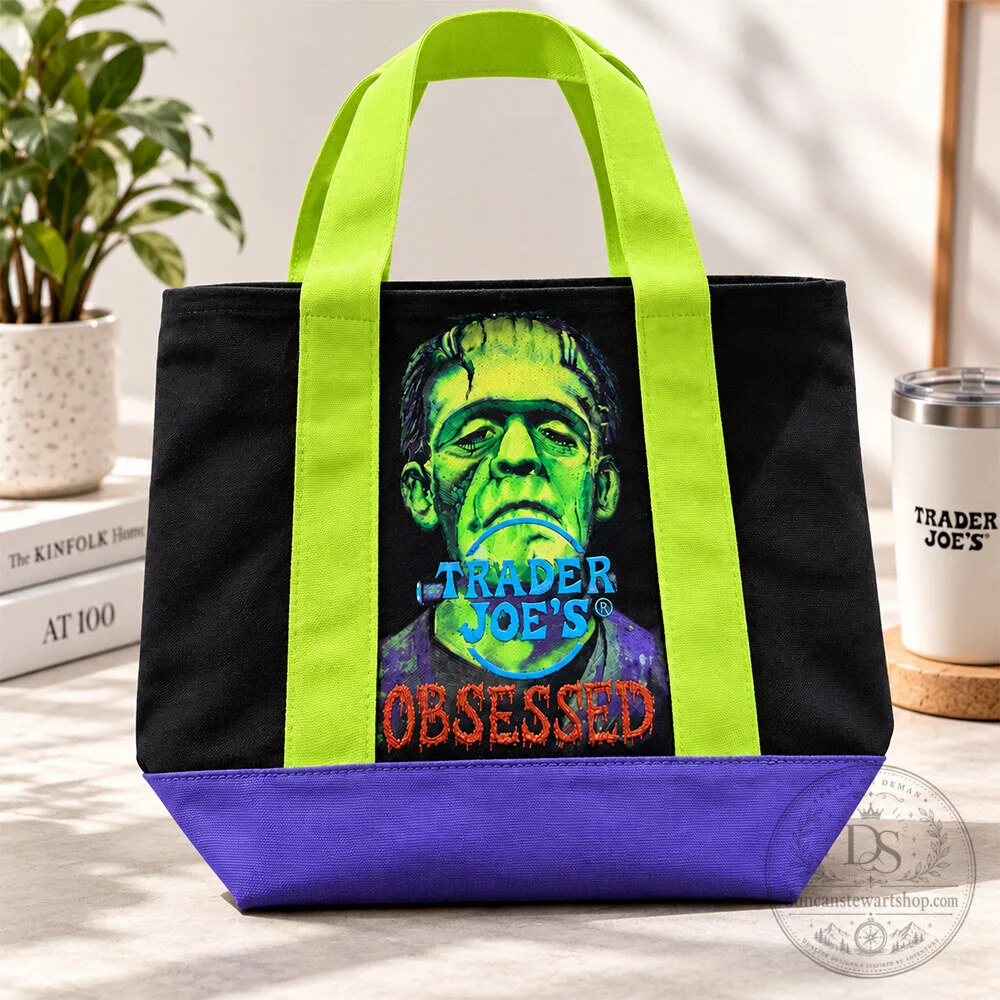 Trader Joe’s Frankenstein Halloween Canvas Tote Bag 4 Trader Joe’s Frankenstein Halloween Canvas Tote Bag