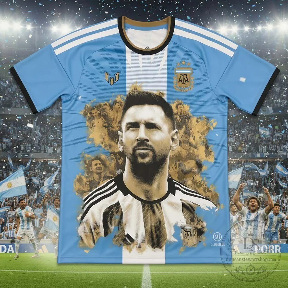 Argentina Lionel Messi Last Match Tribute Painting Jersey Shirt 2026