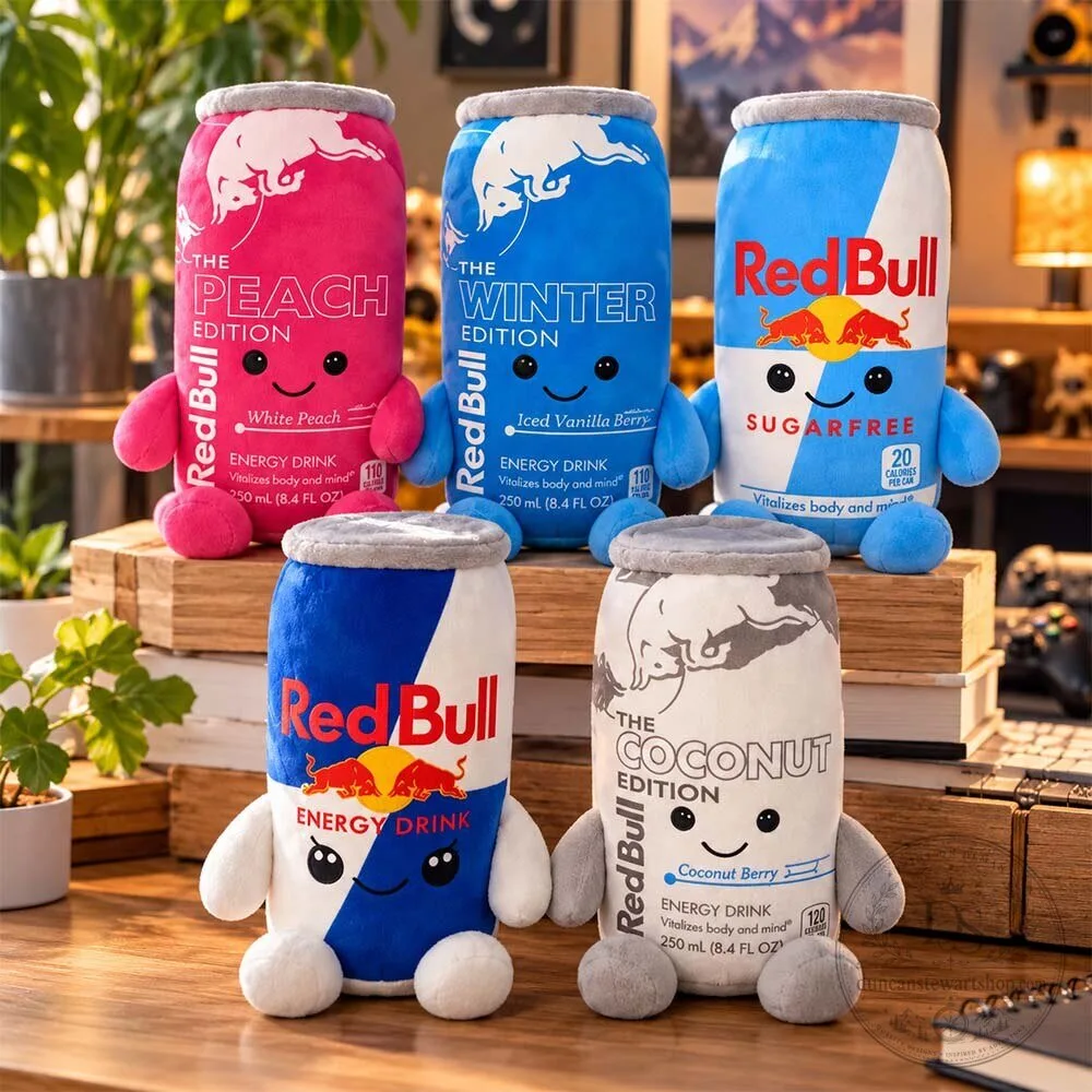 Cute Red Bull Energy Can Edition Plush Toy 4 Cute Red Bull Energy Can Edition Plush Toy